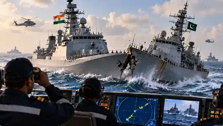 Indian Navy Simulator Video પાકિસ્તાની યુદ્ધજહાજે ભારતીય વોરશિપને કેવી રીતે મારી ટક્કર? નેવી સિમ્યુલેટર ટ્રેનિંગનો વીડિયો વાયરલ