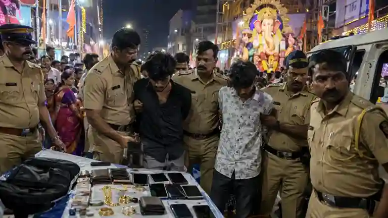 Lalbaug Gang Busted  લાલબાગમાં ભક્તોને ટાર્ગેટ કરતી ઈન્દોરની ગેંગ પકડાઈ ગણેશોત્સવની ભીડમાં ચોરી કરતાં ૨ શખ્સો જેલભેગા