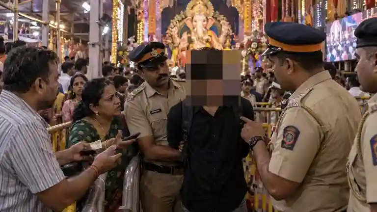 Lalbaugcha Raja VIP Darshan Fraud લાલબાગચા રાજાના VIP દર્શનના નામે ભક્તો સાથે ઠગાઈ ₹૩,૪૦૦ પડાવનાર ૧૯ વર્ષીય ગઠિયાને શ્રદ્ધાળુઓએ રંગેહાથ ઝડપી પોલીસને સોંપ્યો!