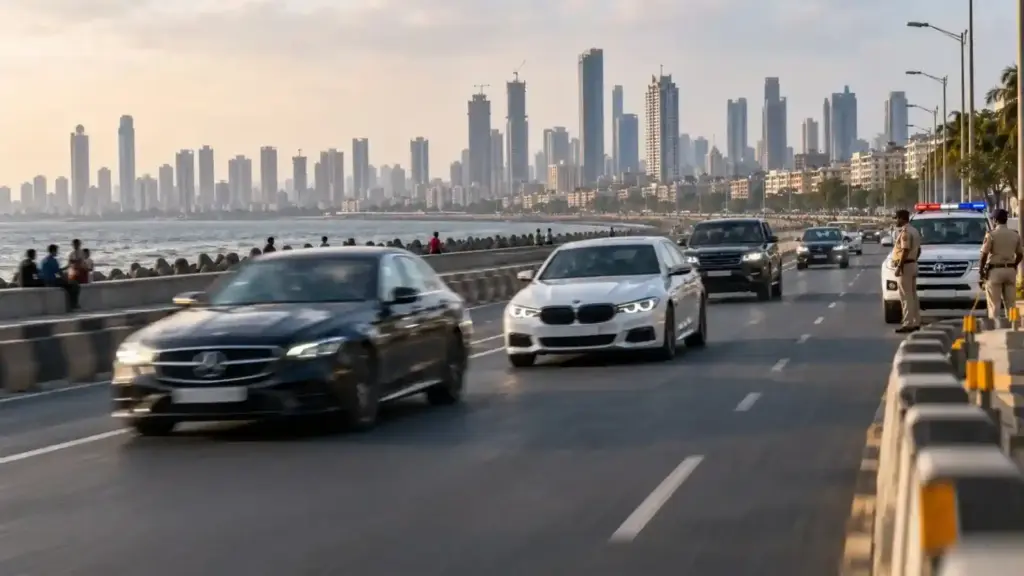 Mumbai Coastal Road Rash Driving મુંબઈ કોસ્ટલ રોડ પર પૂરપાટ ઝડપે કાર દોડાવનારા ચાલકો સામે ગુનો દાખલ રેસિંગ સ્ટાઈલમાં હંકારતા હતા વાહનો