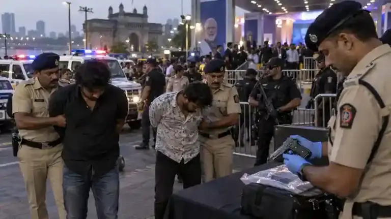 Mumbai PM Modi Event Security Breach  મુંબઈમાં પીએમ મોદીના કાર્યક્રમ સ્થળ નજીક સુરક્ષામાં મોટી ચૂક પોલીસે ૨ શંકાસ્પદોને બંદૂક સાથે ઝડપી પાડ્યા