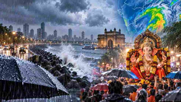 Mumbai Rains Ganeshotsav Forecast  મુંબઈમાં ગણેશોત્સવ પૂર્વે મેઘરાજાની તોફાની વાપસી બાપ્પાના આગમન વેળાએ ભક્તો અટવાયા, જાણો આગામી ૧૦ દિવસ કેવો રહેશે હવામાન