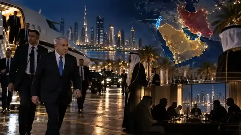 Netanyahu UAE Secret Visit   ઈરાનની ચિંતા વધી! નેતન્યાહૂની UAE સાથે ગુપ્ત બેઠક, ખાડી દેશોમાં નવા સમીકરણો રચવાના સંકેત