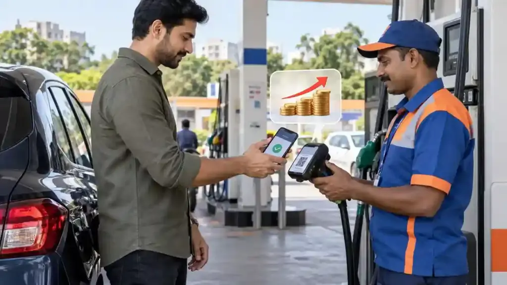 New UPI Rules Petrol Pump Payment પેટ્રોલ પંપ પર UPI પેમેન્ટ અંગે નવા નિયમો જાહેર ₹૨,૦૦૦થી વધુના ઇંધણ પેમેન્ટ પર લાગશે આટલા રૂપિયા MDR ચાર્જ