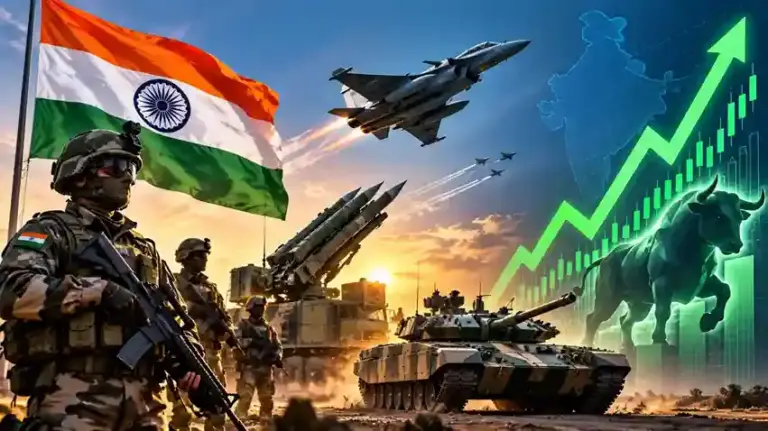 Nifty India Defence Index Surge  DAC તરફથી ₹૧.૧૦ લાખ કરોડના પ્રસ્તાવોને લીલી ઝંડી મળતાં નિફ્ટી ડિફેન્સ ઇન્ડેક્સ ૨.૫% ઉછળ્યો સંરક્ષણ ક્ષેત્રના શેરોમાં તેજીની સુનામી