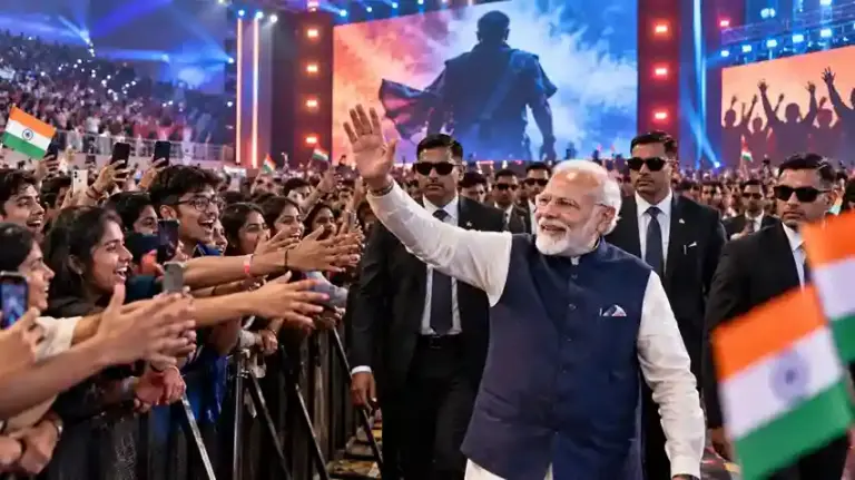 PM Modi GenZ Vadodara Event  વડોદરામાં GenZ વચ્ચે પીએમ મોદીનો અનોખો અંદાજ ફિલ્મ ‘ધુરંધર’ના ગીત પર લીધી ગ્રાન્ડ એન્ટ્રી, જુઓ ધમાકેદાર વીડિયો
