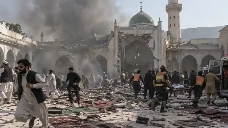 Pakistan Khyber Pakhtunkhwa Blast  પાકિસ્તાન ફરી આતંકી ધડાકાથી ધ્રૂજ્યું શુક્રવારની નમાજ દરમિયાન ભીડભાડવાળી મસ્જિદને નિશાન બનાવી બ્લાસ્ટ, ચારેકોર લાશોના ઢગલા