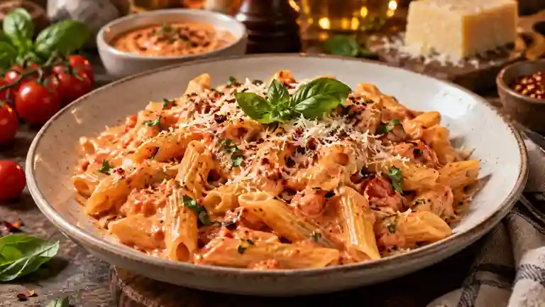Pink Sauce Pasta Recipe ઈટાલિયન સ્વાદ હવે તમારા રસોડામાં! રેડ અને વ્હાઈટ સોસના પરફેક્ટ મિશ્રણથી બનાવો સુપર ચીઝી પિંક પાસ્તા