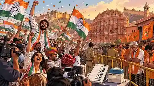 Rajasthan Political Twist રાજસ્થાનના રાજકારણમાં મોટો ભૂકંપ! વસુંધરાના ગઢમાં કમળ કરમાયું, કોંગ્રેસે ક્લીન સ્વીપ કરી ભાજપને આપ્યો જોરદાર આંચકો