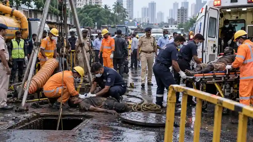 Santacruz Drainage Cleaning Tragedy સેફ્ટી વગર ડ્રેનેજમાં ઉતારાયા? સાંતાક્રુઝમાં ઝેરી ગેસથી શ્રમિકનું મોત, તંત્રની બેદરકારી સામે રોષ