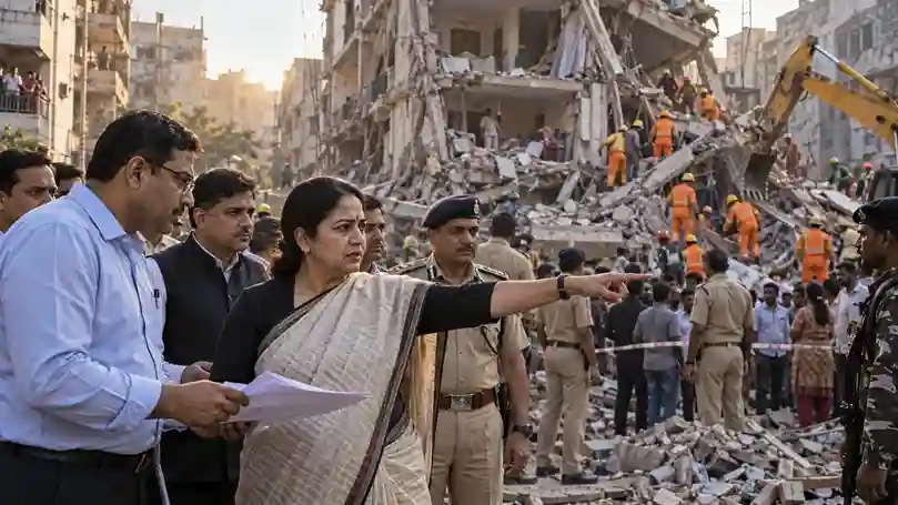 Satya Niketan Building Collapse લોકોના જીવ સાથે રમત કરનારા સામે કડક વલણ સત્ય નિકેતન દુર્ઘટના પર સરકારની મોટી કાર્યવાહી, 5 અધિકારીઓ પર તવાઈ