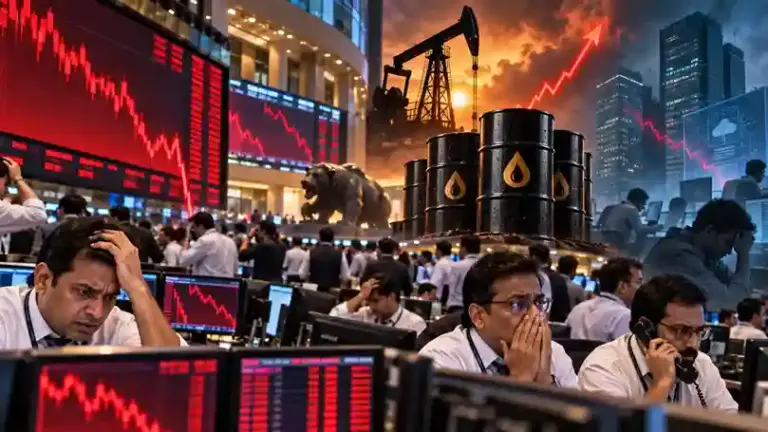 Stock Market Crash  શેરબજારમાં કડાકો ક્રૂડ ઓઈલના ભડકાએ બગાડી બજારની ચાલ, સેન્સેક્સનિફ્ટી ધડામ અને આ શેરોમાં મોટું ધોવાણ