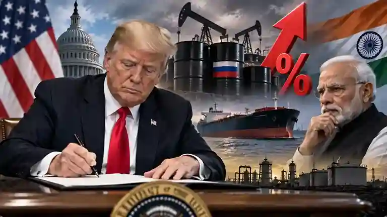 Trump Tariff on India મોસ્કો પાસેથી સસ્તું તેલ ખરીદવું ભારતને ભારે પડશે? ટ્રમ્પના આકરા હસ્તાક્ષર સાથે ભારતીય ઉત્પાદનો પર ૧૦૦ ટકા ટેરિફ નું એલાન
