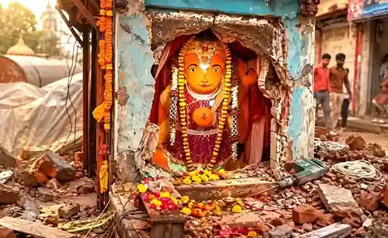 Ujjain Khade Hanuman Temple મંદિર તૂટ્યું, વાનરો ઉમટ્યા પણ હનુમાનજીની મૂર્તિ અડીખમ; ભક્તો કહે છે ચમત્કાર, તંત્ર બોલ્યું અમે પ્રયાસ નથી કર્યો