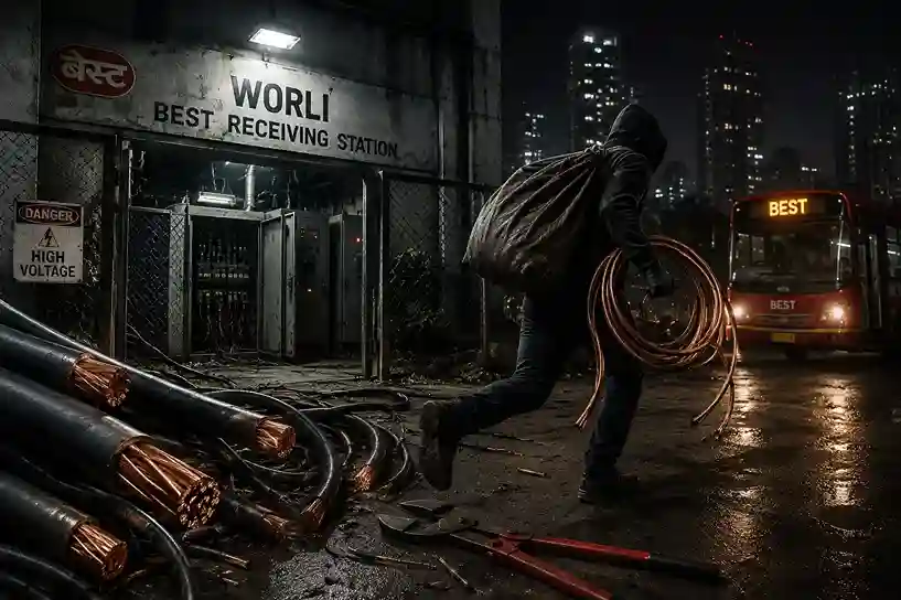 Worli BEST Substation Theft  સાર્વજનિક સંપત્તિ પર તસ્કરોની નજર વરલીમાં બેસ્ટના પાવર સ્ટેશનમાંથી લાખોની કિંમતના કોપર કેબલની ચોરી; તપાસ તેજ