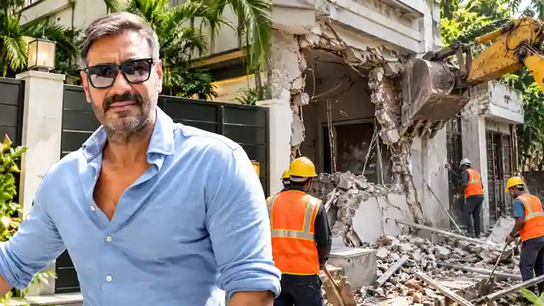 Ajay Devgn Juhu Bungalow BMC Action અજય દેવગનના જુહુ સ્થિત બંગલા પર બીએમસીનો હથોડો અનધિકૃત બાંધકામ તોડી પાડ્યું, સ્પા અને સલૂન શરૂ કરવા સામે સોસાયટીનો વિરોધ