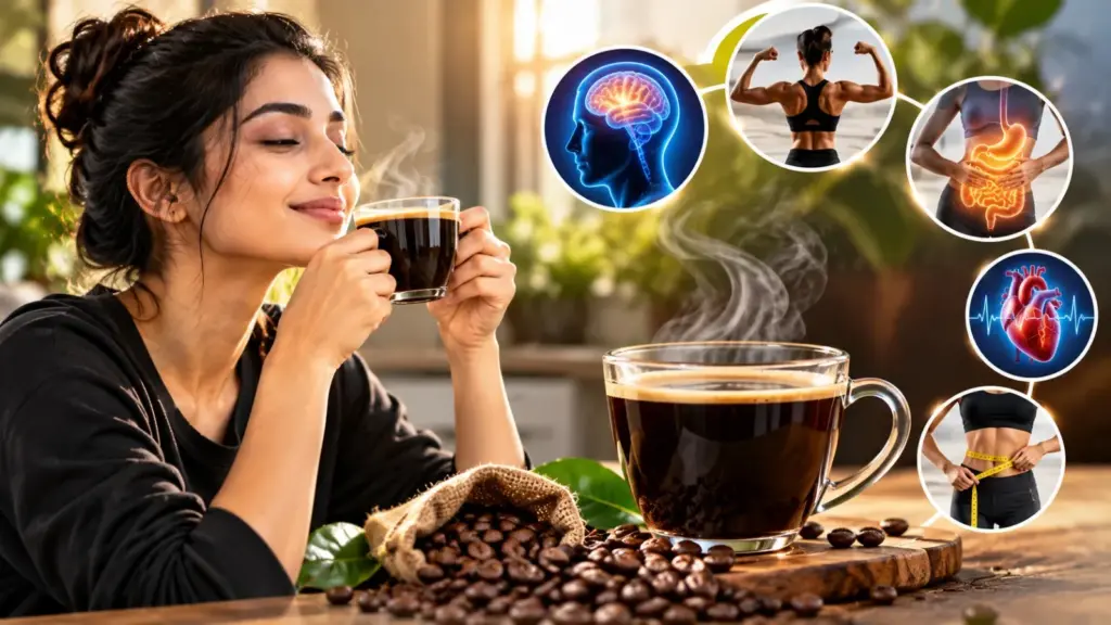 Black Coffee Health Benefits એક કપ બ્લેક કોફી સાબિત થઈ શકે છે ગુણકારી સવારે ખાલી પેટે પીવાથી મળે છે આ 5 અદભુત ફાયદા