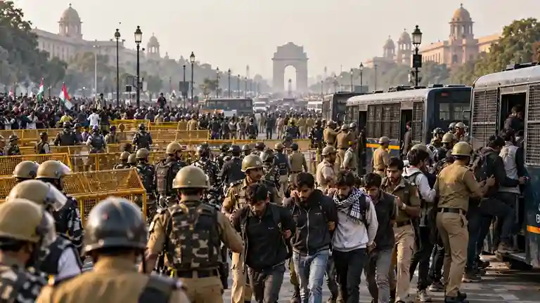CJP Protest Over 1500 Detained દિલ્હી પોલીસનું મહાએક્શન CJP વિરોધ પ્રદર્શન વચ્ચે 1500 થી વધુ લોકોની અટકાયત, રાજધાની છાવણીમાં ફેરવાઈ