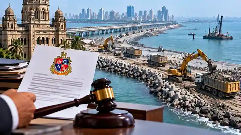 Coastal Road Reclamation Notice કોસ્ટલ રોડ લેન્ડ રિક્લેમેશનમાં ગંભીર ગેરરીતિ; BMC એ કોન્ટ્રાક્ટર કંપનીઓ L&T અને HCC સામે લીધા કડક પગલાં