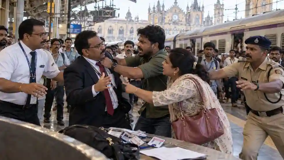 Couple Attacks Ticket Checker At CSMT CSMT સ્ટેશને ટિકિટ માગતાં દંપતીનો ટીસી પર હુમલો નકલી રેલવે કર્મચારી હોવાનો દાવો ખુલ્લો પડતાં હાથપાઈ, ગુનો દાખલ