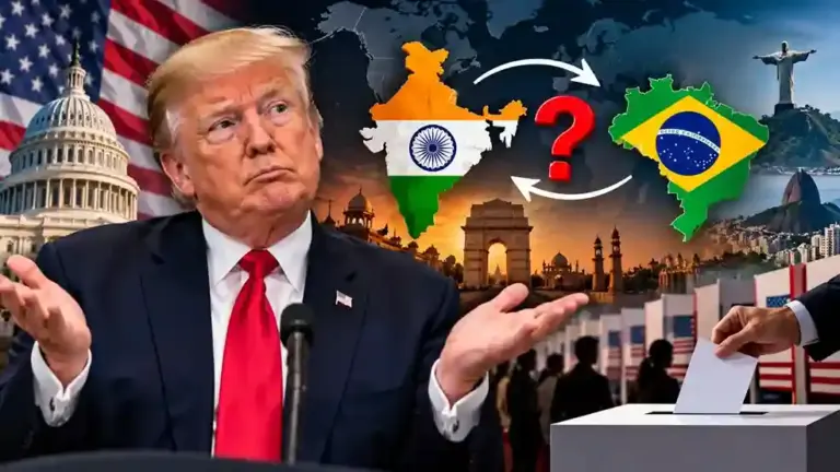 Donald Trump Confuses India With Brazil  ટ્રમ્પ ચૂંટણી સિસ્ટમ પર સવાલ ઉઠાવવા ગયા ને પોતે જ ટ્રોલ થઈ ગયા! બ્રાઝિલની જગ્યાએ લઈ લીધું ભારતનું નામ; વીડિયો વાયરલ…