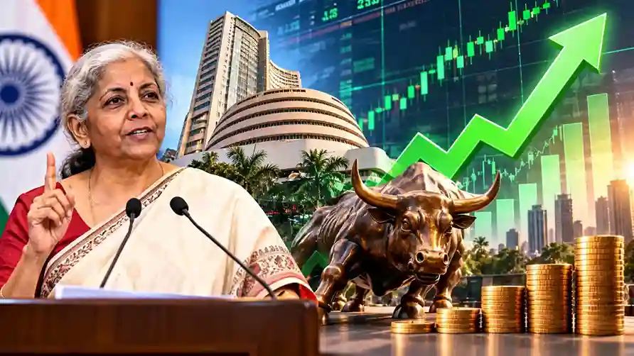 Finance Minister Statement Sensex Surge નાણાં મંત્રીના એક નિવેદનથી ઝૂમી ઉઠ્યું શેરબજાર, સેન્સેક્સમાં ૧૧૦૦ પોઈન્ટનો તોતિંગ ઉછાળો