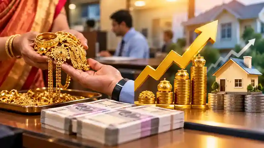 Gold Loan Demand Surges સોનું ગિરવે મૂકીને લોન લેનારાઓમાં મોટો ઉછાળો હોમ લોનને પણ ટક્કર આપી રહ્યો છે ગોલ્ડ લોનનો ગ્રોથ