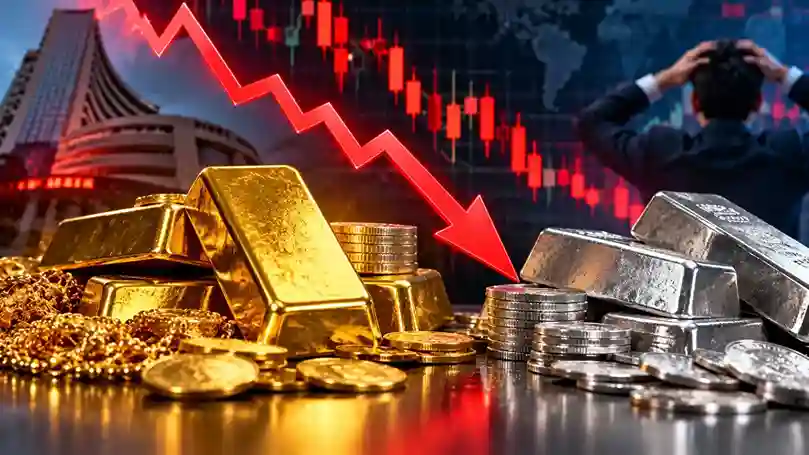 Gold Silver Price Crash રેકોર્ડ હાઈ પરથી સીધા નીચે પટકાયા ભાવ! બે જ દિવસમાં સોનું ₹૨,૩૦૦ અને ચાંદી ₹૭,૫૦૦ થઈ સસ્તી ; જાણો અસલી કારણ