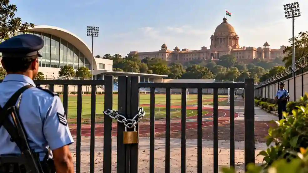 IAF Sports Complex Near PM Residence Shut Down  પીએમ આવાસ નજીક આવેલું IAF સ્પોર્ટ્સ કોમ્પ્લેક્સ આગામી આદેશ સુધી બંધ શું સરકાર પાછી લેશે કરોડોની જમીન?