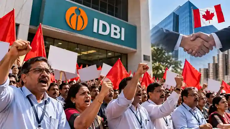 IDBI Bank Fairfax Privatization Strike IDBI બેન્ક કેનેડાની Fairfax કંપનીને સોંપવાની તૈયારી! કર્મચારીઓનો ઉગ્ર વિરોધ, ૨ અને ૩ નવેમ્બરે દેશવ્યાપી હડતાળ