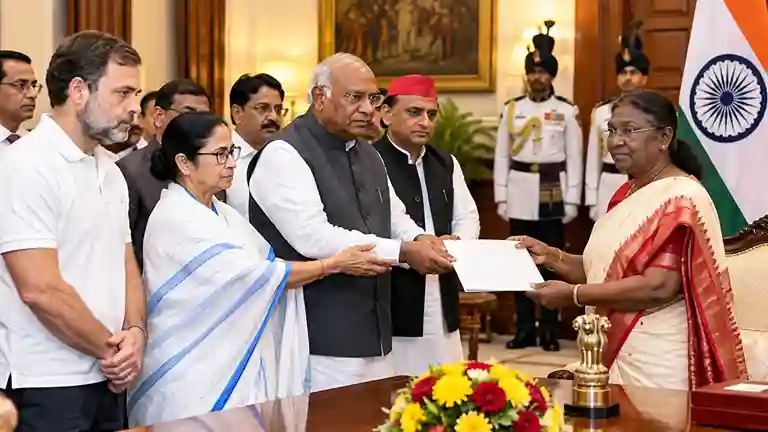 INDIA Bloc Leaders Meet President Murmu CEC અને ચૂંટણી પંચ સામે વિપક્ષી મોરચાની આરપારની લડાઈ! આવતીકાલે રાષ્ટ્રપતિ દ્રૌપદી મુર્મુ સાથે બેઠક શું થશે કાર્યવાહી?