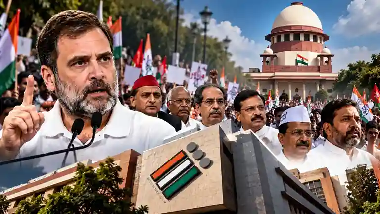 INDIA Bloc Protest LIVE રાહુલ ગાંધી સુપ્રીમ કોર્ટમાં પિટિશન દાખલ કરશે વિપક્ષી ઇન્ડિયા બ્લોક બપોરે ૧૩૦ વાગ્યે બારાખંભાથી સુપ્રીમ કોર્ટ તરફ માર્ચ શરૂ કરશે