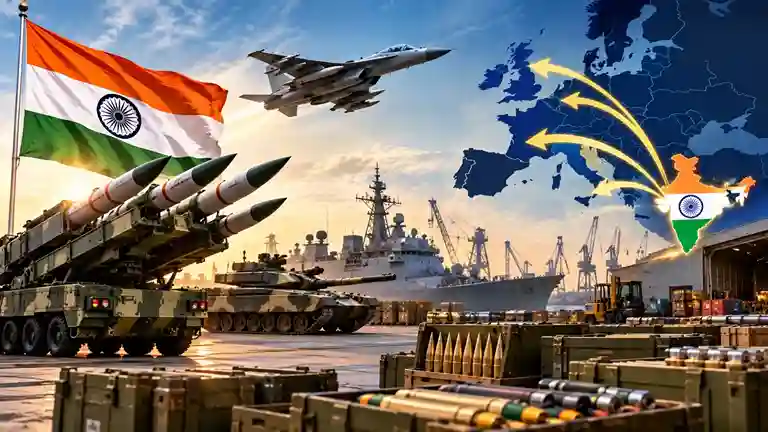 India Defense Exports Surge દુનિયાના સંરક્ષણ બજારમાં ભારતનો સિક્કો જામ્યો! યુરોપને હથિયાર આપવામાં ભારતે રચ્યો કીર્તિમાન નિકાસમાં ૧૬ ગણો તોતિંગ વધારો!