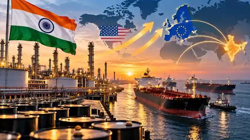 India Fuel Exports Surge  યુરોપિયન યુનિયન, અમેરિકા અને ઓસ્ટ્રેલિયામાં ભારતીય ડીઝલપેટ્રોલની જબરદસ્ત માંગ; રિલાયન્સની જામનગર રિફાઇનરી નિકાસમાં મોખરે