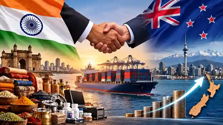 India New Zealand FTA Enforced ભારતીય નિકાસકારોની લાગી લોટરી! ન્યૂઝીલેન્ડમાં ભારતીય સામાન પર ઝીરો ટેક્સ જાણો ₹૧.૬૫ લાખ કરોડના જંગી રોકાણથી કોને થશે ફાયદો?