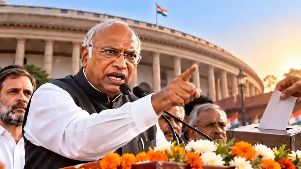 Kharge Challenges BJP On Ballot Papers નાગપુરની હાર બાદ કોંગ્રેસનું મોટું રાજકીય દાવપેચ! શું ભાજપ બેલેટ પેપર પડકાર સ્વીકારશે? જાણો ખડગેના તીખા પ્રહારો પાછળનું ગણિત