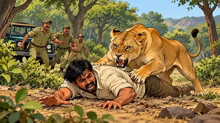 Man Killed In Lioness Attack ગીર સોમનાથમાં સિંહણના હુમલામાં ૩૧ વર્ષીય યુવકનું કરૂણ મોત વળતર વધારવા અને વીજળી આપવા પરિવારની માગ