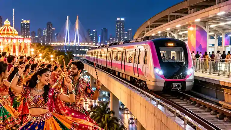 Mumbai Metro Navratri Services Extended ગરબા રસિકો માટે સૌથી મોટા ખુશખબર! મોડી રાત સુધી ગરબે ઘૂમ્યા પછી પણ મળશે મેટ્રો મુંબઈમાં રાત્રે ૧૨૩૦ સુધી ચાલશે ટ્રેનો