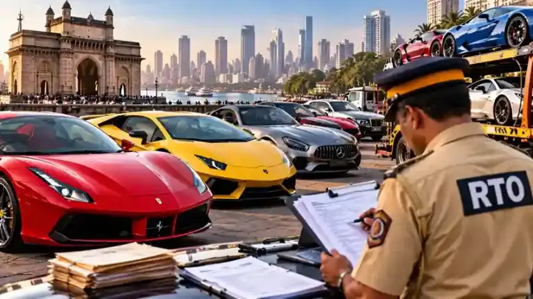 Mumbai RTO Action Luxury Cars Tax Evasion   મુંબઈમાં અન્ય રાજ્યોના પાસિંગ વાળી ૧૩૨ લક્ઝરી કાર્સ સામે આરટીઓનો સપાટો; ₹૫ કરોડથી વધુની રોડ ટેક્સ ચોરી સામે આવી