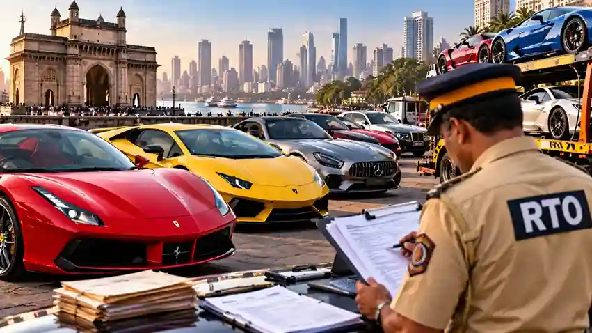 Mumbai RTO Action Luxury Cars Tax Evasion   મુંબઈમાં અન્ય રાજ્યોના પાસિંગ વાળી ૧૩૨ લક્ઝરી કાર્સ સામે આરટીઓનો સપાટો; ₹૫ કરોડથી વધુની રોડ ટેક્સ ચોરી સામે આવી