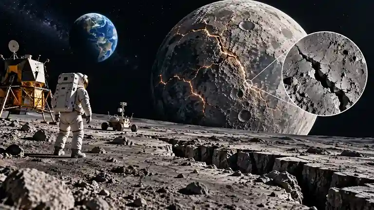 NASA Moon Shrinking Moonquake Risk શું ચંદ્ર ધીમેધીમે સંકોચાઈને તૂટી રહ્યો છે? નાસાની નવી તસવીરોમાં દેખાઈ ૧૦,૦૦૦ થી વધુ તિરાડો વૈજ્ઞાનિકો પણ દંગ રહી ગયા!