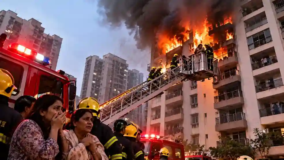 Nalasopara Building Fire નાલાસોપારાની બહુમાળી ઈમારતમાં વહેલી સવારે ભભૂકી આગ; ગૂંગળામણથી ૨ મહિલાઓના મોત, ફાયર બ્રિગેડે ૧૫ નાગરિકોને બચાવ્યા