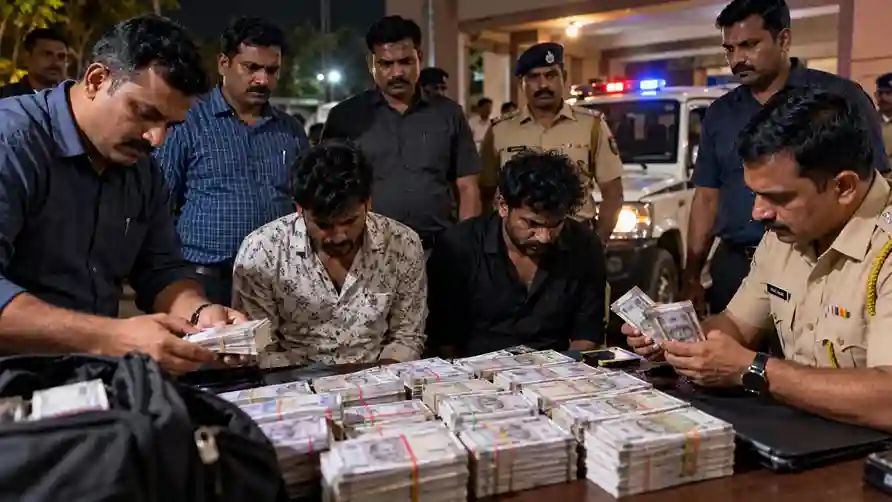 Palghar Upsarpanch Extortion Arrest ₹૮૦ લાખની ખંડણી માંગવાના કેસમાં પાલઘરના ઉપસરપંચ સહિત બે ખંડણીખોરોની ધરપકડ ક્રાઈમ બ્રાન્ચે રમકડાંની નકલી નોટો આપી રંગેહાથ ઝડપ્યા