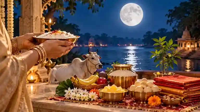 Sharad Poonam Dan Dharm શરદ પૂર્ણિમાની રાત્રે ચંદ્ર દર્શન સાથે કરો આ ૫ વસ્તુઓનું દાન, કંગાળ પણ બની જશે ધનવાન