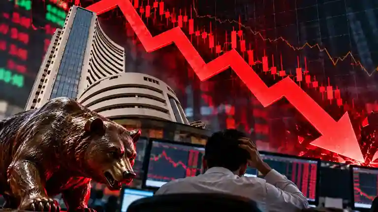 Share Market Fall Sensex  શેરબજારમાં સતત ત્રીજા દિવસે કડાકો સેન્સેક્સ ૪૬૦ પોઈન્ટ ગગડ્યો, રોકાણકારોમાં ભારે ફફડાટ!