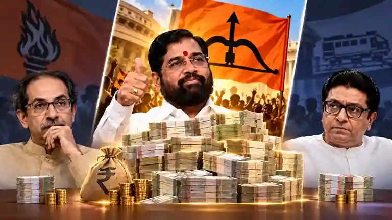 Shinde Shiv Sena Massive Donations ૧ વર્ષમાં એકનાથ શિંદેને ઉદ્ધવ અને રાજ ઠાકરે કરતાં ૧૦૦ ગણું વધુ દાન મળ્યું ચૂંટણી પંચના રિપોર્ટમાં ચોંકાવનારો ઘટસ્ફોટ