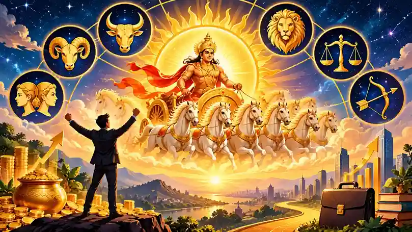 Surya Gochar Lucky Zodiac Signs ૧ મહિના સુધી ૬ રાશિઓ પર મહેરબાન રહેશે સૂર્ય દેવ ધન અને કરિયરમાં પ્રગતિના જબરદસ્ત યોગ