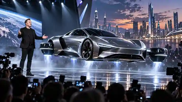 Tesla Flying Car Roadster Unveiled  ટેસ્લાની ઉડતી કાર પરથી પડદો ઊંચકાયો માત્ર ૧ સેકન્ડમાં ૯૬ કિમીની ઝડપ પકડશે, જાણો ક્યારે થશે લોન્ચ અને શું બોલ્યા એલોન મસ્ક?