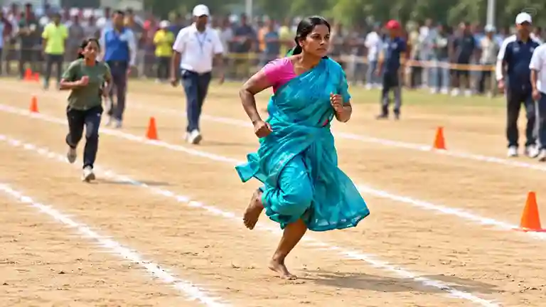 Woman Runs Barefoot In Saree ગરીબી અને મુશ્કેલીઓ પણ હિંમત ન તોડી શકી! હોમગાર્ડ બનવા સાડીના છેડા બાંધી રસ્તા પર દોડી માતા જુઓ વાયરલ વીડિયો
